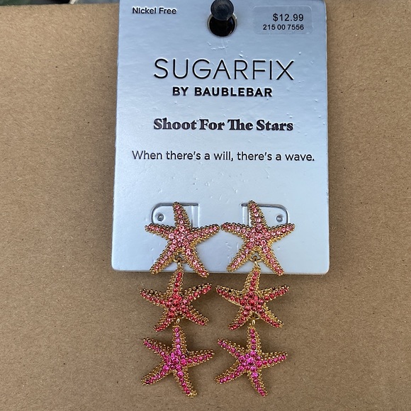 Sugarfix By Baublebar “Shoot For The Stars” Starfish Drop Earrings - Pink - Picture 3 of 6